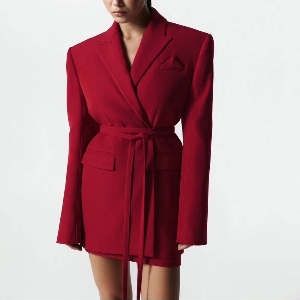 Elegant Red Blazer and skirt 
Condition 9/10